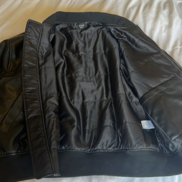 Faux Leather Bomber Jacket - Picture 3 of 3